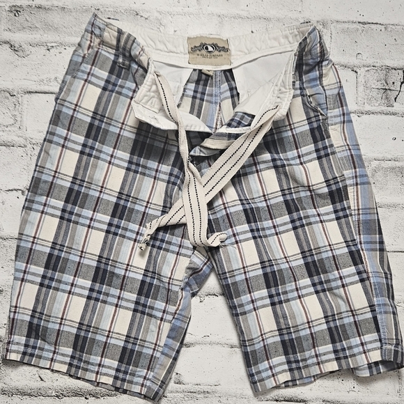 H-Head Company Blue & White Plaid Causal Shorts - Picture 6 of 9